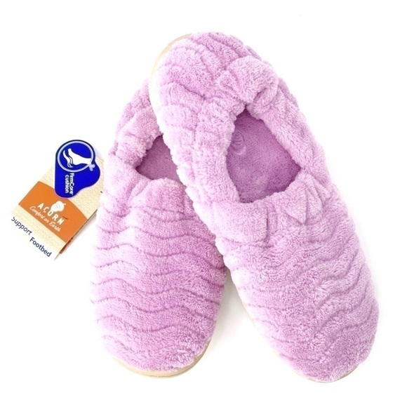 Acorn Slippers Spa Support Women’s Size Small 5-6 Pink Terry Plush Soft New NWT - Picture 1 of 8